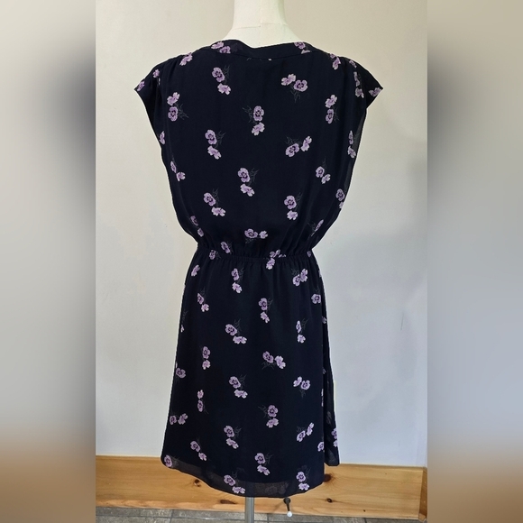 Madewell Skygaze Navy Mini Dress Pink & Lavendar Floral Sz. 4 - Picture 5 of 12